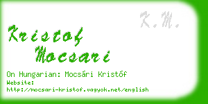 kristof mocsari business card