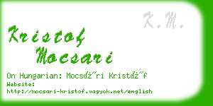 kristof mocsari business card